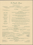 Sunday St. Patricks Day brunch and dinner menu, Park Lane