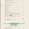 Dinner menu, Alfredo at Citicorp Center