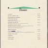 Dinner menu, Alfredo at Citicorp Center