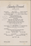 Sunday brunch menu, Park Lane