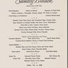 Sunday brunch menu, Park lane