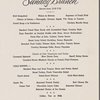 Sunday brunch menu, Park lane