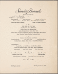 Sunday brunch menu, Park Lane