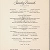 Sunday brunch menu, Park Lane