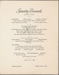 Sunday brunch menu, Park Lane