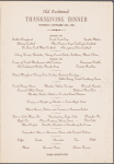 Thursday Thanksgiving dinner menu, Hotel Gramercy Park
