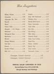 Bar, lunch, and tea menu, Palm Court at The Plaza
