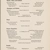 Supper and dinner menu, The Rendez-Vous of The Plaza, Hilton Hotels