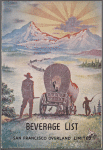 Beverage list, San Francisco Overland Limited