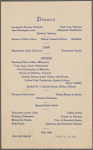 Dinner menu, unknown restaurant