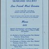 Lunch and Dinner menu, Seaboard Railway