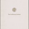 Dinner menu, The California Limited, Fred Harvey Dining Car