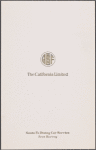 Dinner menu, The California Limited, Fred Harvey Dining Car