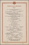 Dinner menu, Pennsylvania Railroad