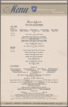 Breakfast menu, Pennsylvania Railroad