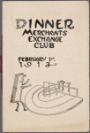 Dinner menu, Merchants Exchange Club at Club Room