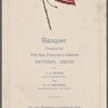 Dinner menu, The San Francisco Cabinet National Union at The San Francisco Commercial Club