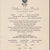 Mother's Day Brunch menu, Park Lane