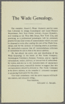 Wade genealogy : miscellaneous notes and letters
