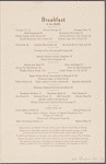 Breakfast menu, San Francisco Overland Limited