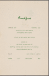 Breakfast menu, Southern Pacific
