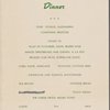 Dinner menu, Southern Pacific