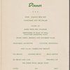 Dinner menu, Southern Pacific