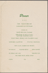 Dinner menu, Southern Pacific