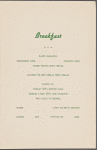 Breakfast menu, Southern Pacific