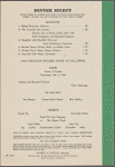 Dinner menu, Southern Pacific