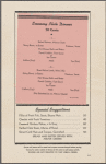 Dinner menu, Southern Pacific