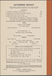 Lunch menu, Southern Pacific