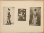 Full-length portrait of Japanese woman (side view); Japanese woman holding fan; Full-length portrait of Japanese woman (back view)