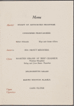 Dinner menu, American Chemical Society at Waldorf-Astoria