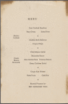 Dinner menu, The Pacific Coast Society of Orthodontists at Palace Hotel