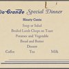 Dinner menu, Denver and Rio Grande Western Railroad