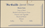 Dinner menu, Denver and Rio Grande Western Railroad