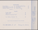 Tea menu menu, The New Haven R. R.