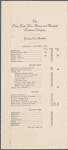Daily menu menu, The New York, New Haven, and Hartford Railroad Co.