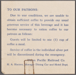Breakfast menu, Los Angeles Limited