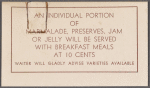 Breakfast menu, Los Angeles Limited