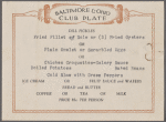 Menu menu, Baltimore  Ohio Railroad