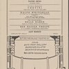Menu menu, B. F. Keith's Palace Theatre