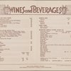 Beverages menu, New York Central System Dining Car