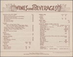 Beverages menu, New York Central System Dining Car
