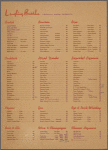 Daily menu, Grandview Gardens