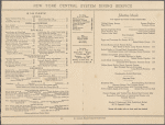 Daily menu menu, New York Central System
