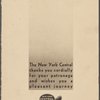 Daily menu menu, New York Central System