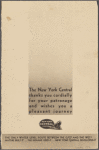 Daily menu menu, New York Central System