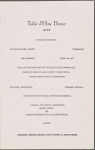 Dinner menu, The California Limited, Fred Harvey Dining Car